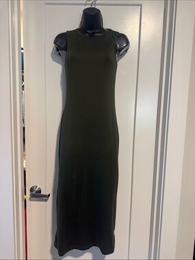 Sleeveless Olive Maxi Dress - Classic Tank Silhouette